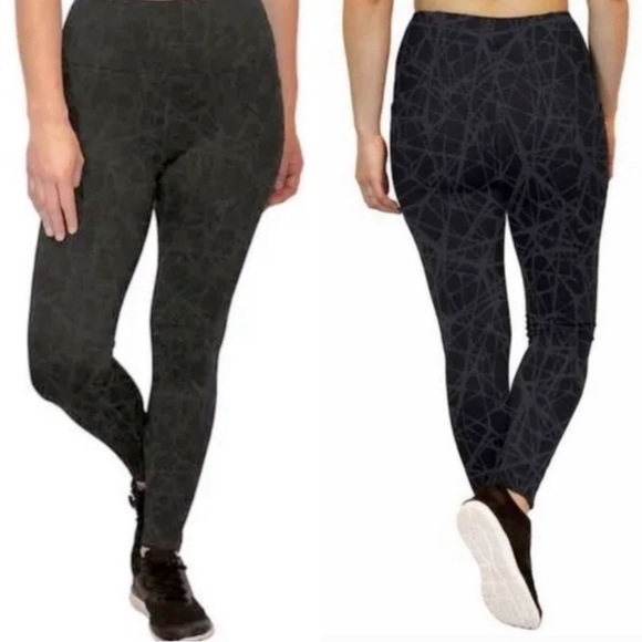 Spyder Pants - New-spyder Active Performance High Rise Legging SidePockets, Spyder Web Print LG